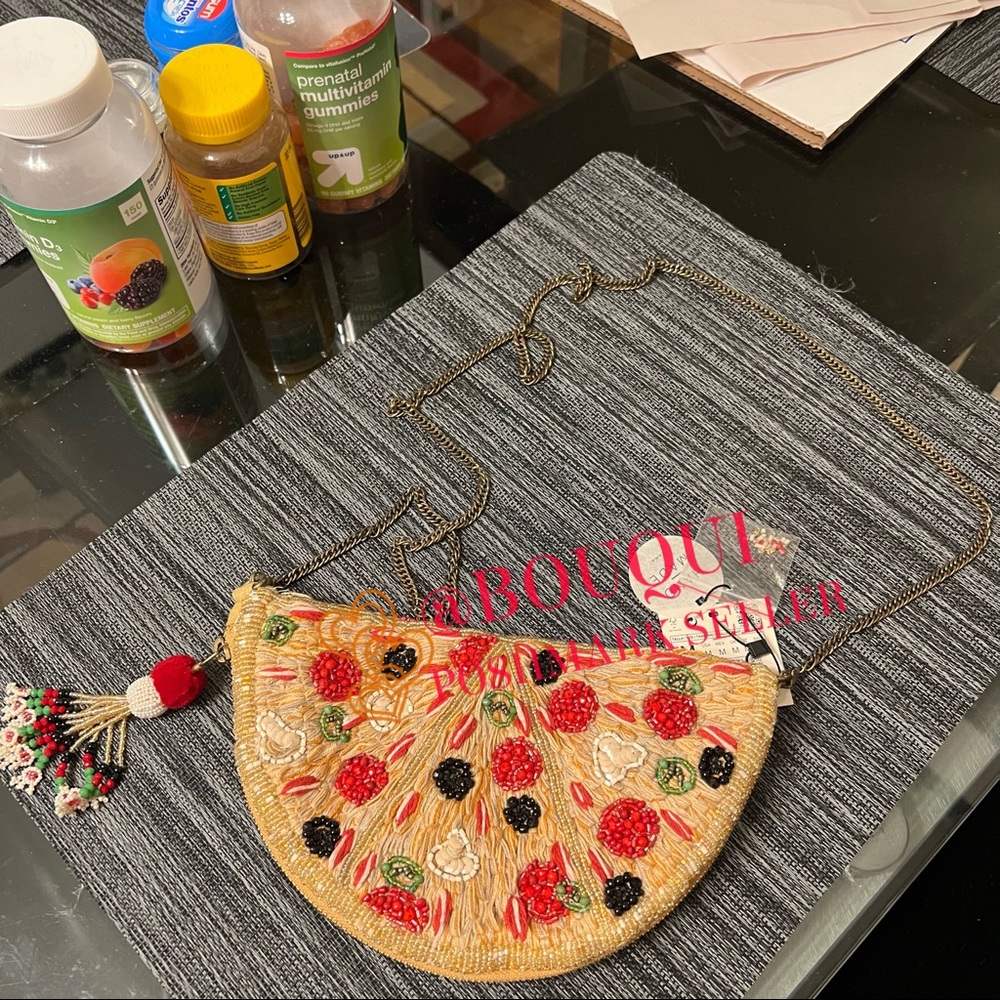 BLOGGERS FAV ZARA CHAIN STRAPS CROSSBODY PIZZA BAG - Picture 2 of 13